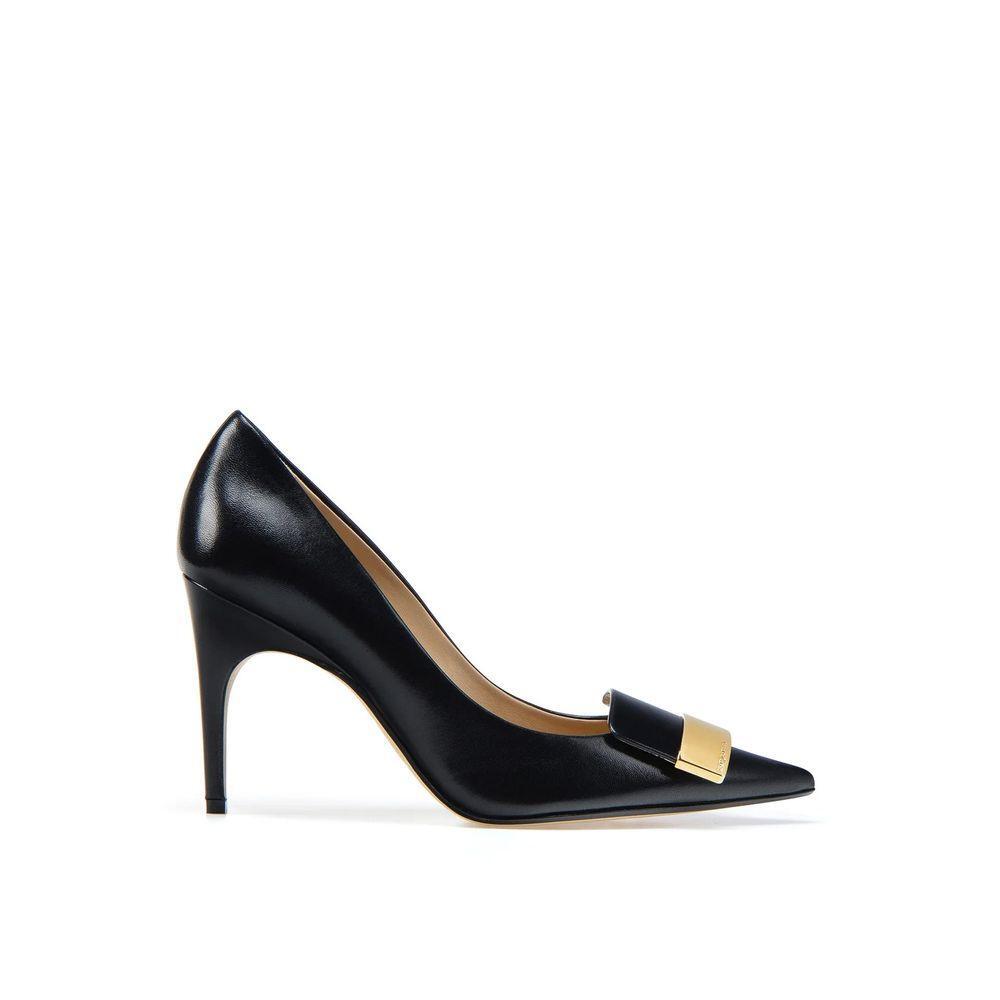 Sergio Rossi Black Calfskin High Heel Pumps