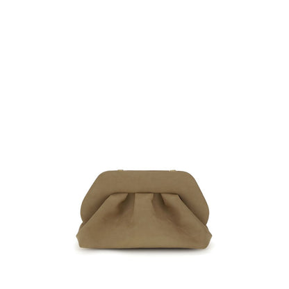 THEMOIRè Beige Other Fibres Clutch Bag - minimalist suede design with detachable strap and recycled lining, eco-friendly accessory.