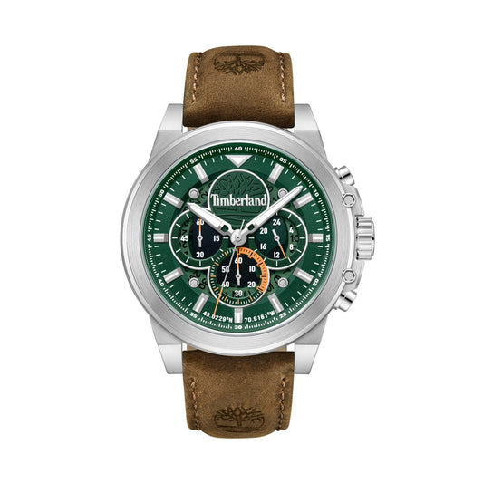 Men's watch TIMBERLAND Mod. FAST STRIKE with brown leather strap and green dial