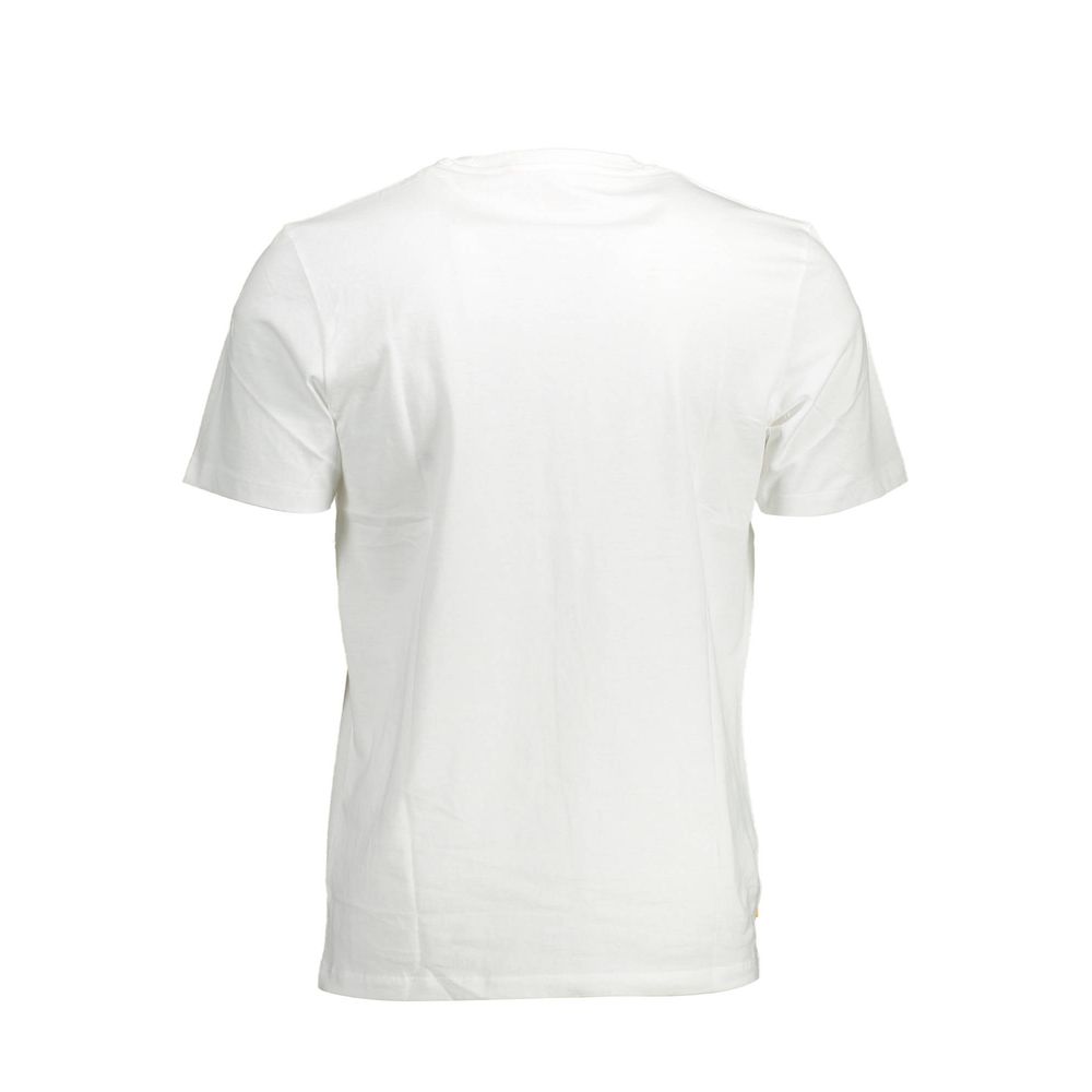 Back view of Timberland White Cotton Men T-Shirt made from 100% organic cotton.