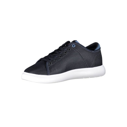 Tommy Hilfiger Blue Recycled Polyester Men Sneaker with contrast details for eco-friendly style and comfort.