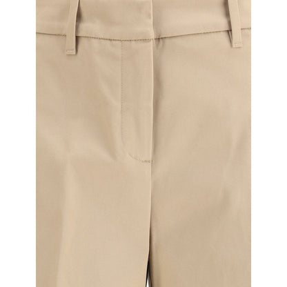 True Royal Beige Cotton Casual Pants in wide-leg style with belt loops and zip closure, perfect for contemporary looks.