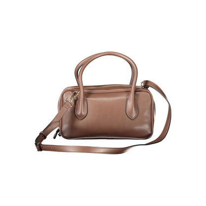 Twinset Brown Polyethylene Women Handbag with top handle and adjustable strap