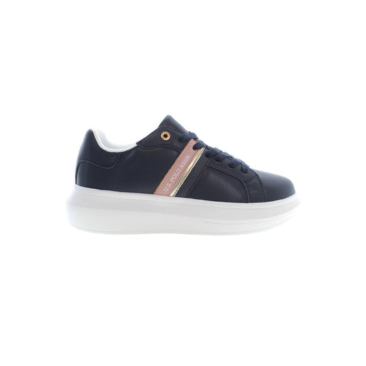 U.S. POLO ASSN. Blue Polyester Sneaker with laces, contrasting details, and logo.
