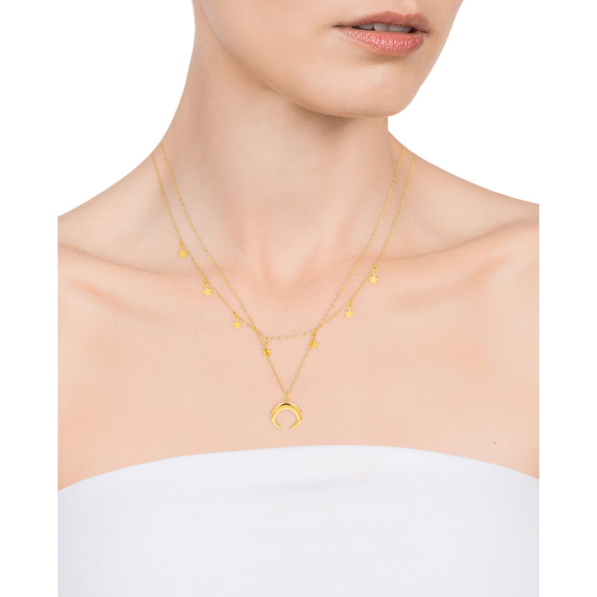 VICEROY JEWELS Mod. 13008C100-06 women's silver necklace showcasing elegant design with a moon pendant, ideal for fashion-forward ladies.