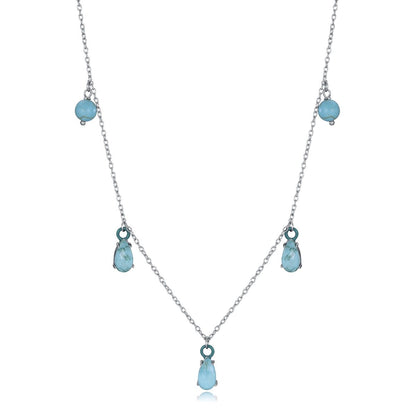 VICEROY JEWELS Mod. 13197C000-93 lady's silver necklace with blue gemstones, quartz analog, 10 ATM water resistance, multifunction design