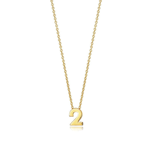 Gold necklace with the number 2 pendant, VICEROY JEWELS Mod. 61041C000-02, silver 925°, quartz movement, ideal for ladies.