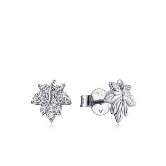 VICEROY JEWELS Mod. 85026E000-30 silver earrings for ladies, leaf design, quartz analog, mineral dial, in official box.