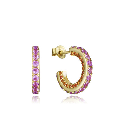 VICEROY JEWELS Mod. 9127E100-39 Silver 925° lady earrings with pink gemstones, quartz analog multifunction, 10 ATM water resistance.