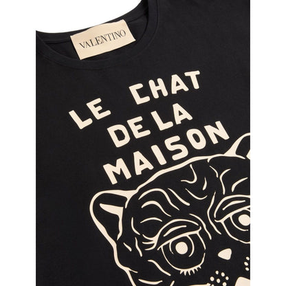 Valentino Cotton T-Shirt With Le Chat De La Maison Print Topwear