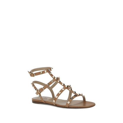 Valentino Garavani Beige Calf Leather Bos Taurus Sandals