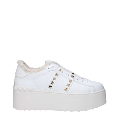 Valentino Garavani White Leather Platform Sneakers