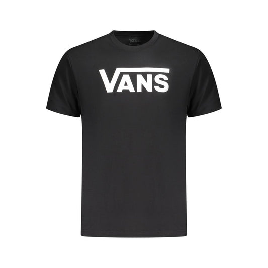 Vans Black Cotton T-Shirt with logo print, classic fit, short sleeve, crew neck. Perfect for casual wear.
