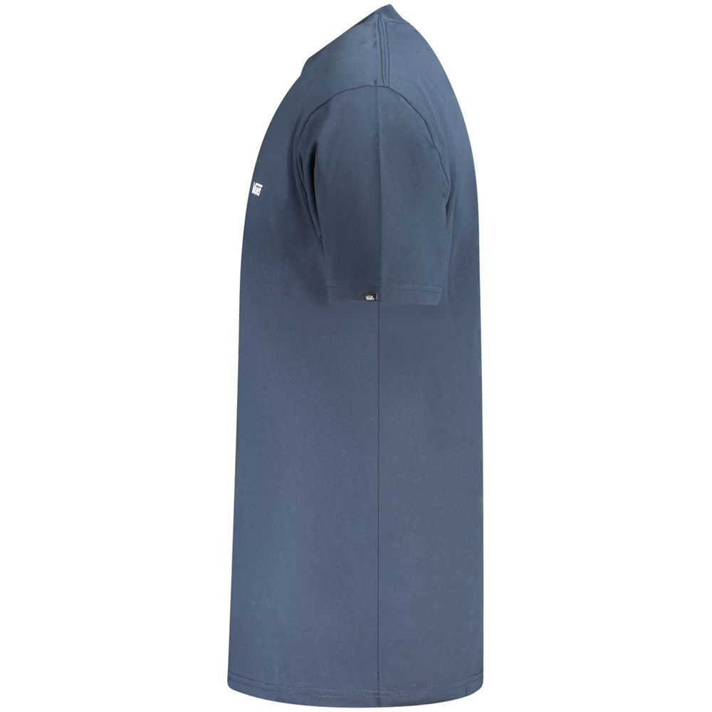 Vans Blue Cotton Men T-Shirt with classic fit and bold print showcasing side view.