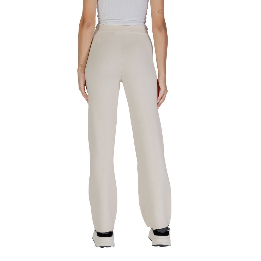 Vero Moda Cream Viscose Casual Pants