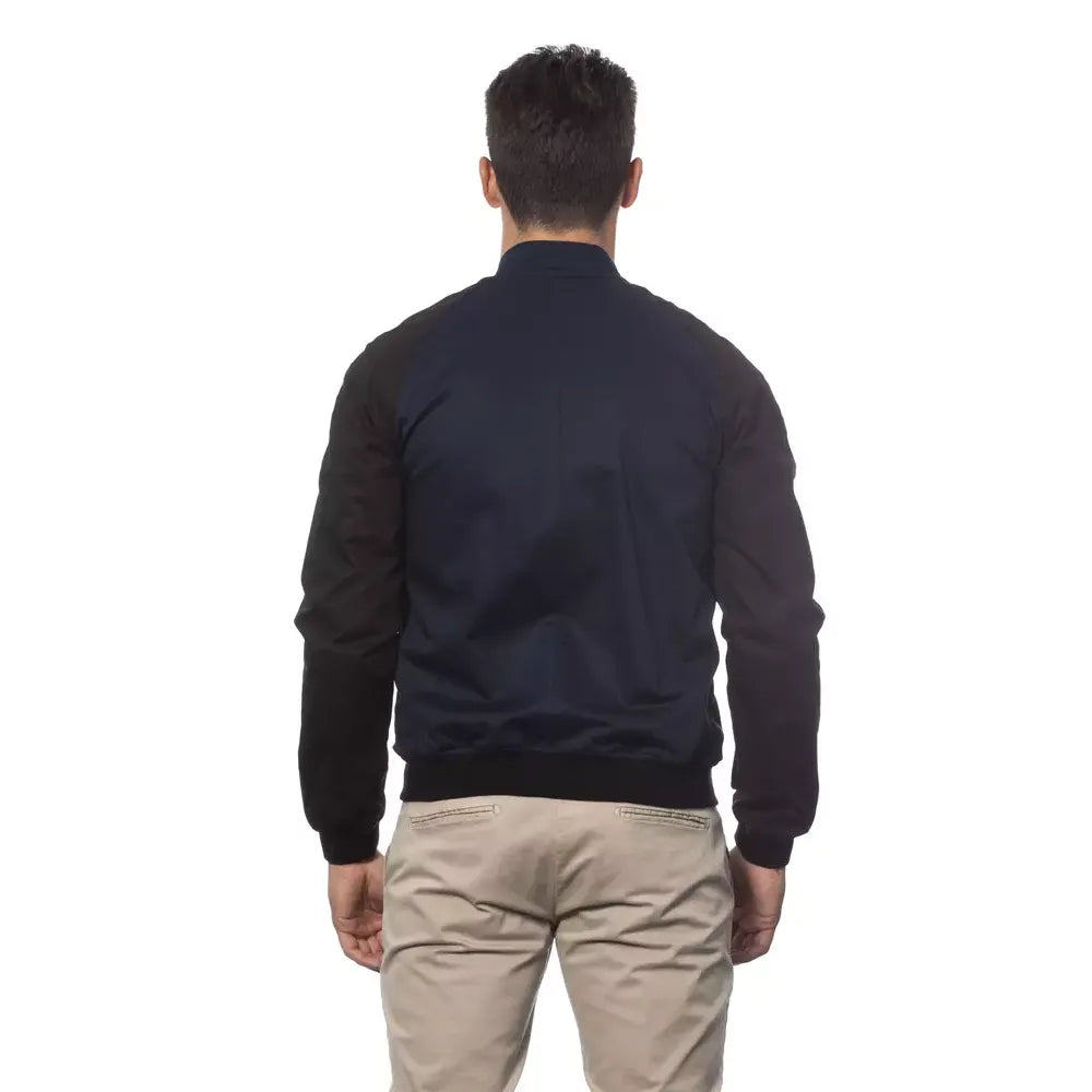 Verri Blue Cotton Men's Bomber Jacket