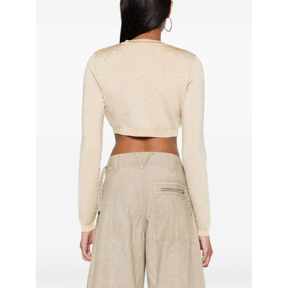 Versace Barocco lurex cropped cardigan Topwear