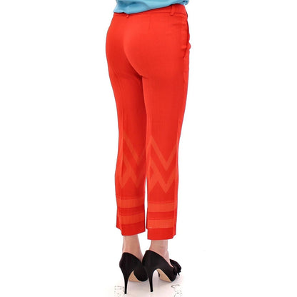 Versace Collection Red Pants Cropped 3/4 Short Nude Capri Pants