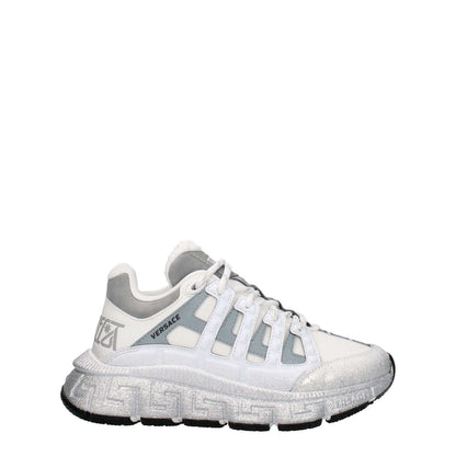 Versace White Fabric Athletic Sneakers
