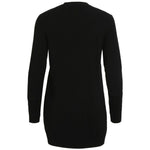Back view of Vila Clothes Black Viscose Cardigan featuring lightweight knit and side pockets, ideal for stylish layering.