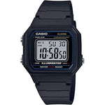 CASIO TIMELESS COLLECTION Mod. SPORT ILLUMINATOR WR 50M, ALARM, CHRONOGRAPH - BLACK wristwatch with resin strap and case, unisex design