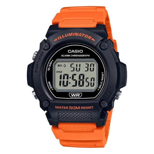 CASIO TIMELESS COLLECTION Mod. SPORT- ILLUMINATOR. WR 50M. ALARM. CHRONOGRAPH - BLACK with brilliant color strap wristwatch