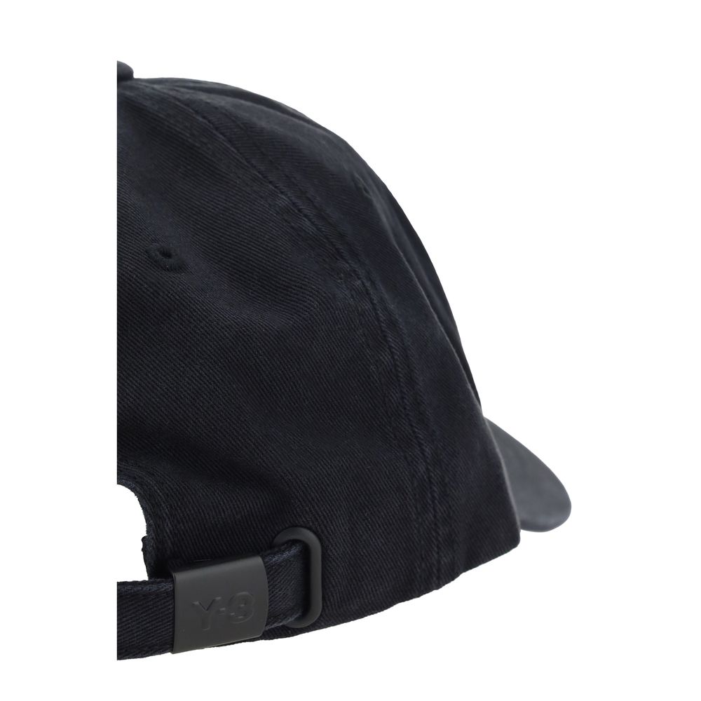 Close-up of the adjustable back closure on the Y-3 Black Cotton Cap (Baseball Hat) showing modern design and functionality.
