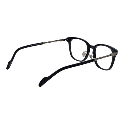 Yohji Yamamoto Blue Metal & Plastic Glasses (Frames) with full-rim style, rectangle lenses, and branded soft case included.