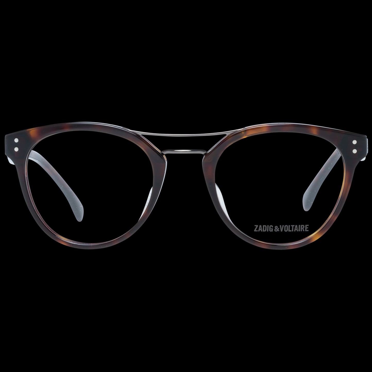 ZADIG & VOLTAIRE MOD. VZV217 490743 lady's eyeglasses in tortoiseshell frame on a black background