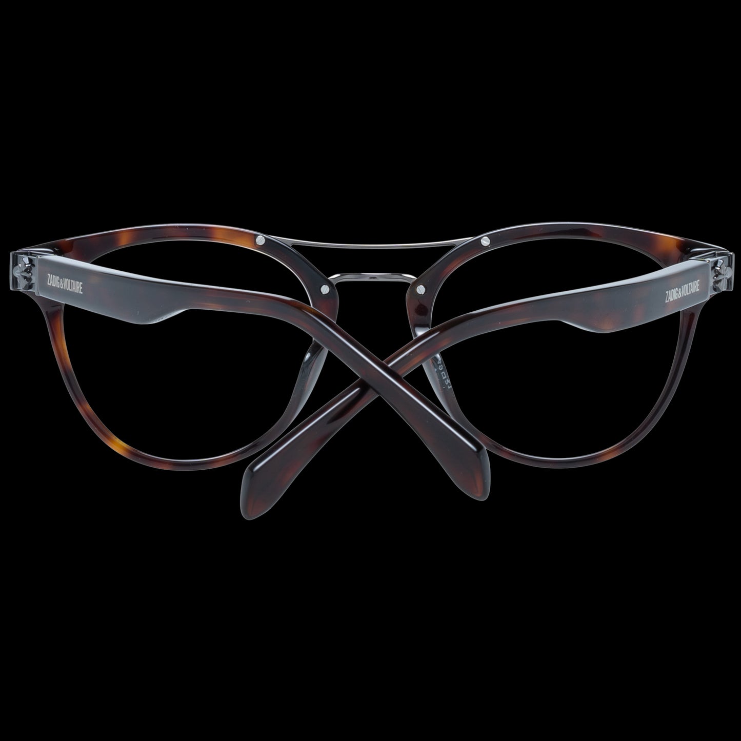 ZADIG & VOLTAIRE MOD. VZV217 490743 lady's eyewear featuring elegant tortoiseshell frames on a black background.