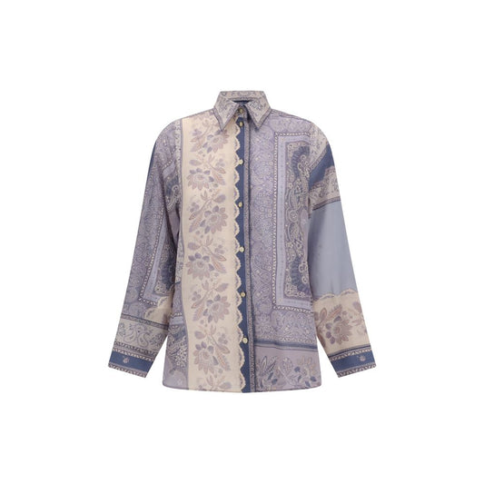 Zimmermann Purple Cotton Pattern Shirt