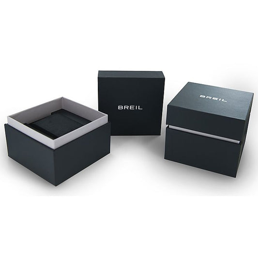 Official packaging for BREIL Mod. EW0657, showcasing elegant box design for the gent's quartz analog silver bracelet watch.